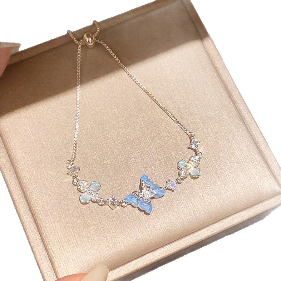 Butterfly Shadow Bowknot Beaded Bracelet - Light Luxury, High-End Sense, Elegant Women's Jewelry