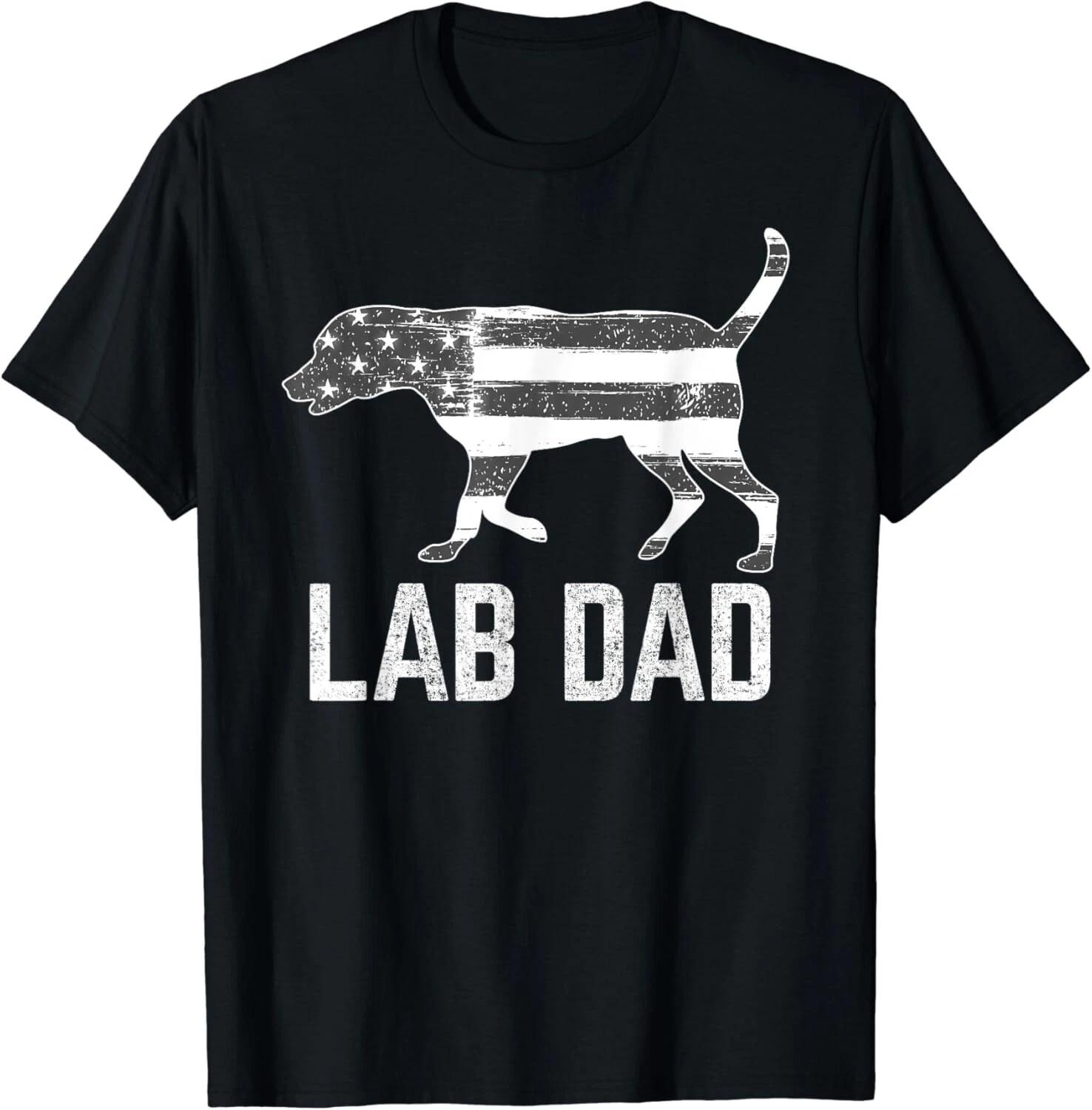 

Silver Lab Dad Vintage Patriotic Labrador with American Flag Dog Gift T-Shirt 4XL