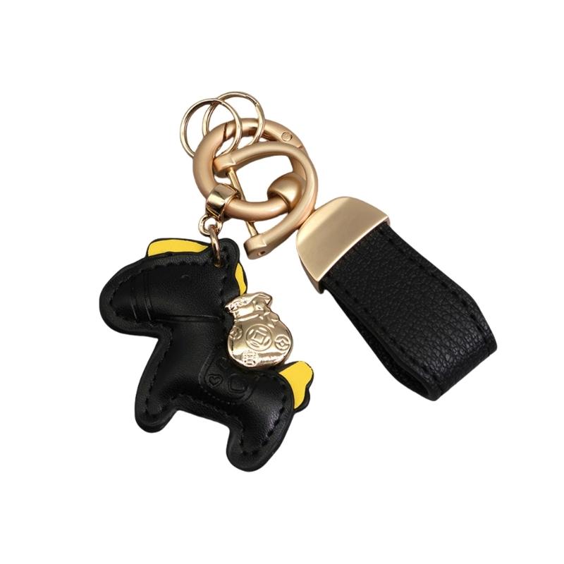 Fashionable Textured Key Pendant Horse Shape Multifuntional Accessory Everyday Use Key Jewelry Suitable for Keys Bags