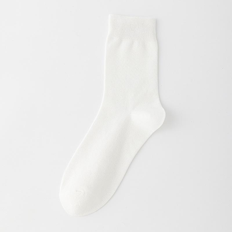 

Men Spring and Autumn Simple Casual All Match Pure Color Anti Ball Cotton Socks 1 pair білий