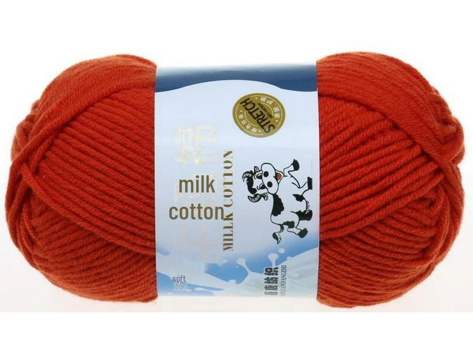 5-Strand Milk Cotton Baby Wool Hat & Scarf Hand-Woven Medium-Thick Yarn Set