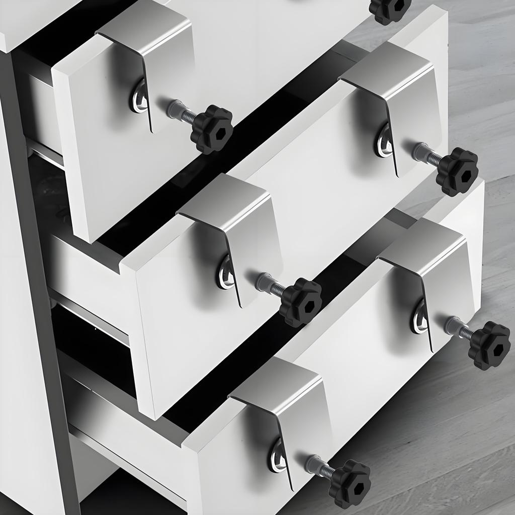4-Pack Stainless Steel Drawer Clamps, Heavy-Duty Adjustable Installation Jig for Cabinet & Furniture Assembly