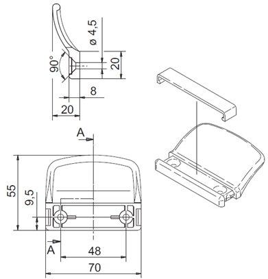 Loquet de Balcon avec Poignée de Porte-Fenêtre Anthracite