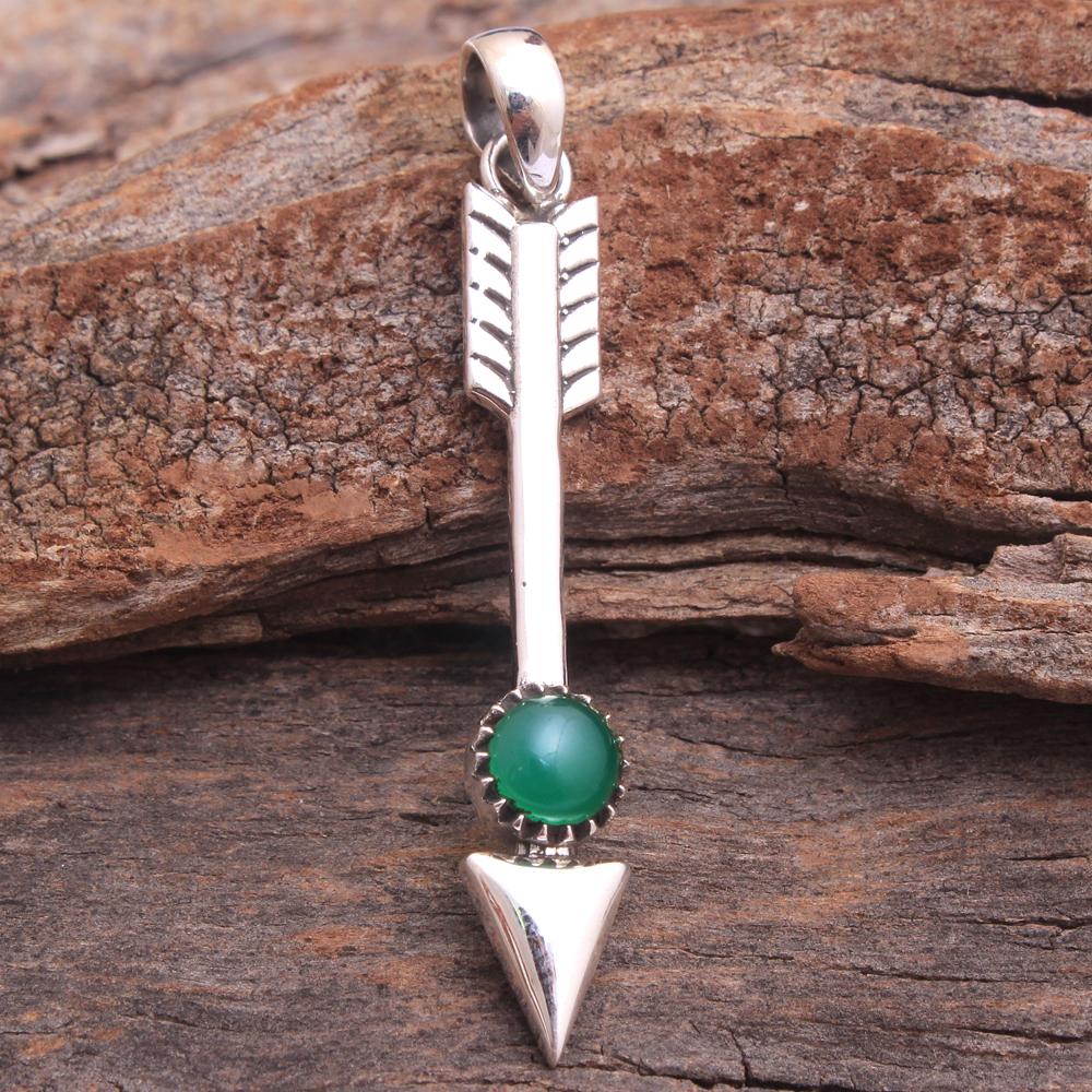 Reiki Pendant, Crystal Healing Pendant, Gemstone Jewelry, Gifts For Her, Silver Pendant, Handmade Jewelry, Arrow Pendant