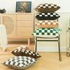 1 pièce 45*45cm 50*50cm Housse de Coussin Peluche à Carreaux Tissée Housse de Coussin Jeté pour Voiture Canapé Housse de Coussin en Velours Court Coussin