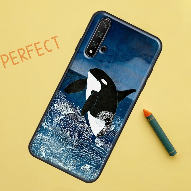 Killer Whale Orca For Huawei Nova Y91 Y70 Y72 Y73 Y60 Y90 Y61 8i 7i 11i 12i 12s 9 10 SE P20 P30 P40 Lite Case