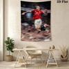 Man U Red Jersey Soccer Player Tapestry, Dynamic Football Action Shot Wall Hanging, Wall Art Decor for Fan Bedroom