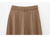 2025 Spring Women's Solid Color Belted Loose Wide-Leg Casual Long Pants