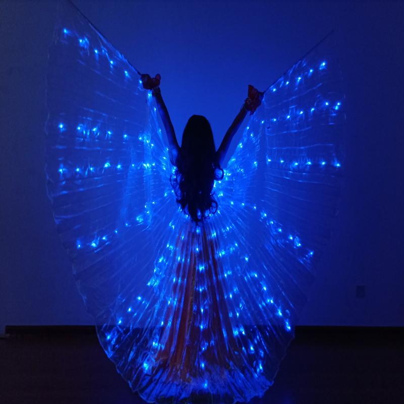 Ruoru Kind Danser LED Performance Fluorescerende Vlinder Vleugels kinderen led Buikdans Isis Vleugels Buikdans Carnaval LED Kostuums