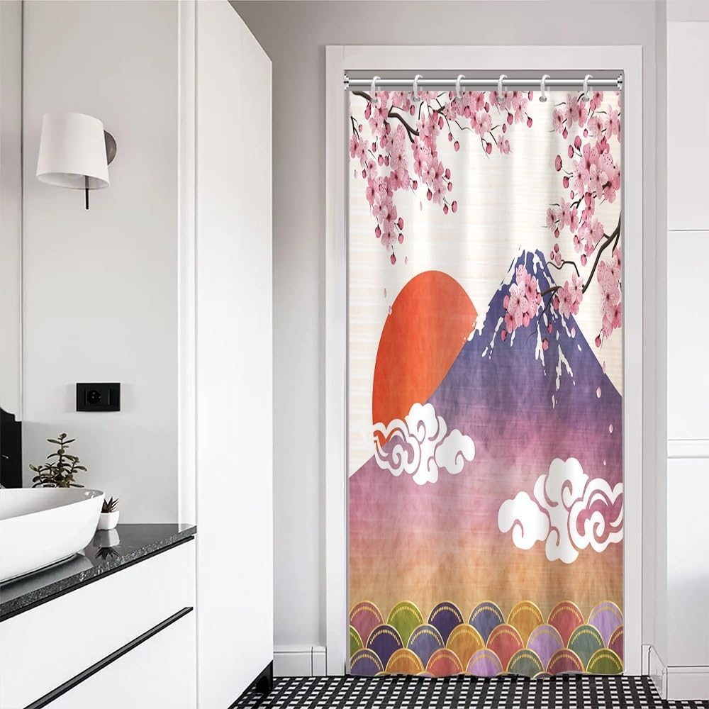 Green Bamboo Shower Curtain Bamboo 3D Printed Outdoor Bathroom Curtain Japanese Asian Zen Spa Spring Botanical Waterproof Fabric