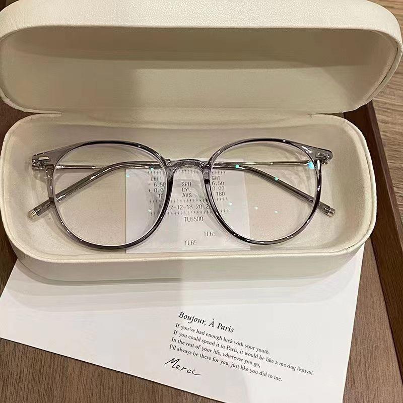 3Pcs Lady Trendy Finished Myopia Glasses Women Round Frame Blue Light Blocking Eyewear Men Unisex Retro Minus Diopter Eyeglasses