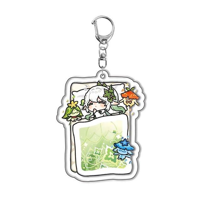 Genshin Impact Acrylic Keychains Arlecchino Sigewinne Lyney Wriothesley Clorinde Lynette Diluc Mona Keyrings Pendants Figure Toy