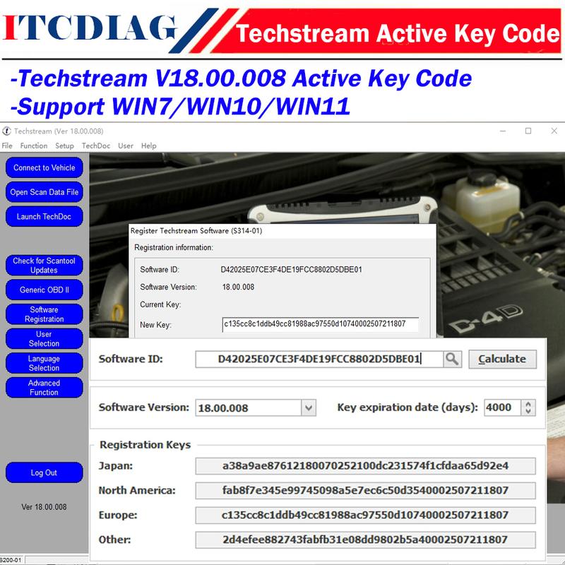 Newest Version FOR TOYOTA TIS Techstream 18.00.008 Software Link and Active Code Work with MINIVCI MINI VCI