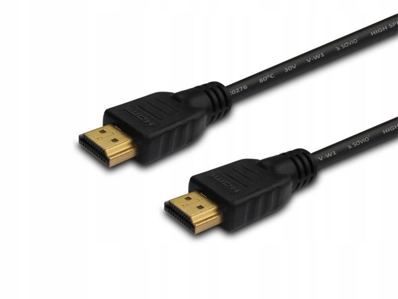 Kabel HDMI v1.4 Savio CL-37 1m, czarny, złote końcówki