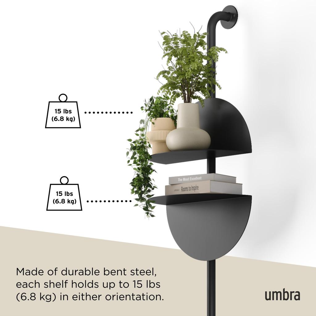 Official Umbra Solis Adjustable Black Shelf, 4-Piece Set,