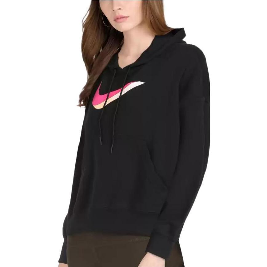 (WMNS) Nike Sportswear Icon Clash Fleece Hoodie 'Black Pink' Women's DJ1075-010