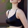 French Bra Women's Satin Underwear Medium Mold Cup Gathering Bra Comfortable Mesh Adjustable Bra Push Up Bra