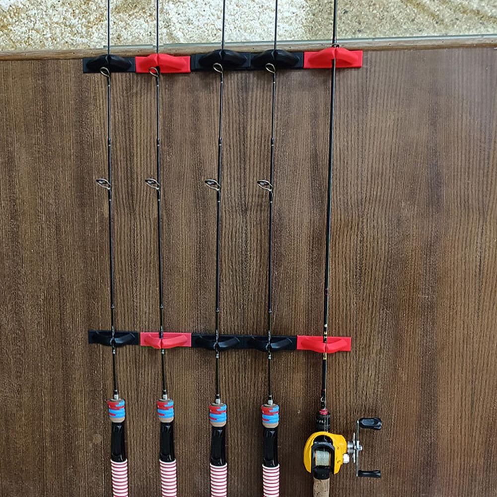 4Pcs Silicone Fishing Rod Display Rack Wall Mounted Fishing Rod Holder Fishing Pole Holder Clip Storage Rack