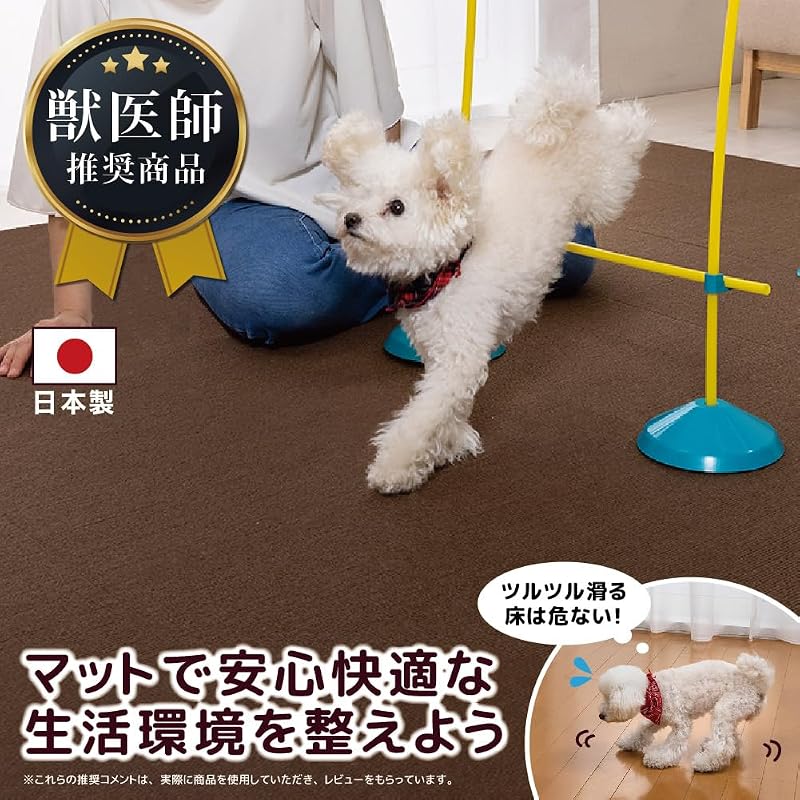 Sanko Pet Water-Repellent Tile Mat, 30cm X 30cm, 20 Pieces, Brown, for Dogs and Cats, Veterinarian Recommended. [Made In Japan, Water-Repellent,