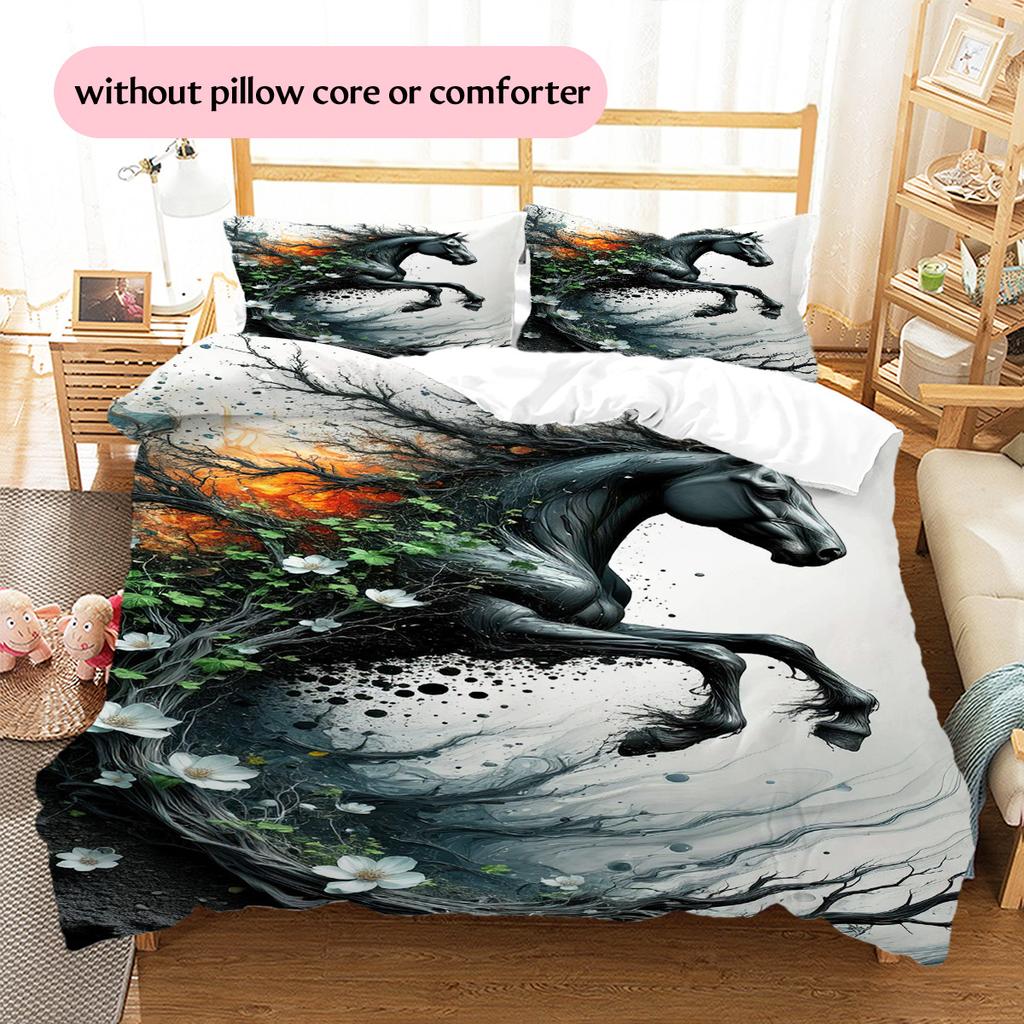 1PC Horse Bedding Quilt Set Quilt Cover Pillowcase Home Decoration Birthday Gift (1 * duvet cover + 15 * pillowcase, without core)