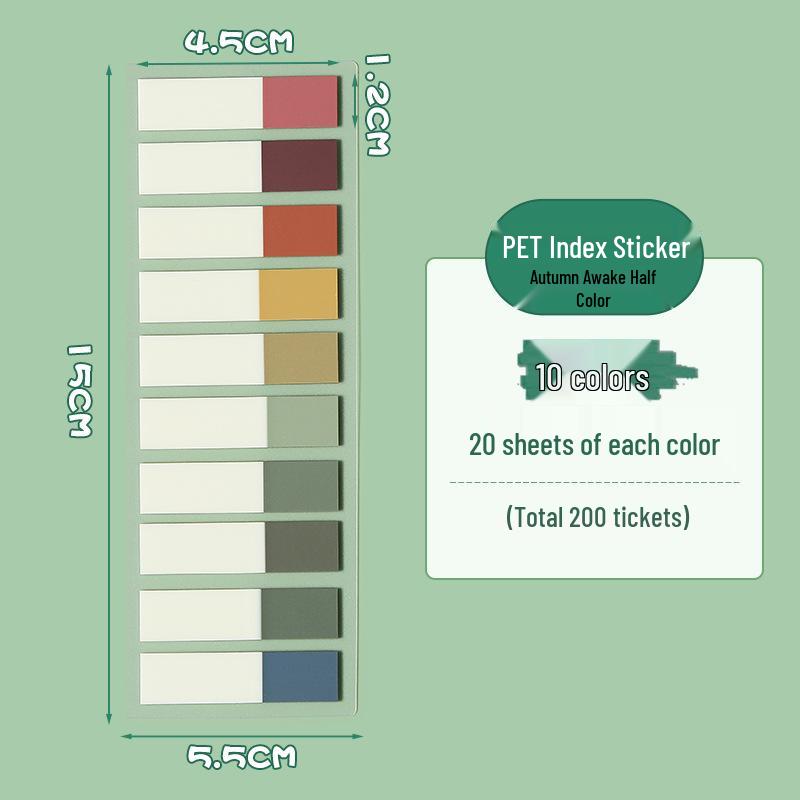 PET Morandi Translucent Sticky Notes - Cute Question Marking & Classification Memo Stickers.