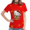 Top da donna girocollo con stampa del gatto KT dei cartoni animati, popolare stampa digitale 3D 3437