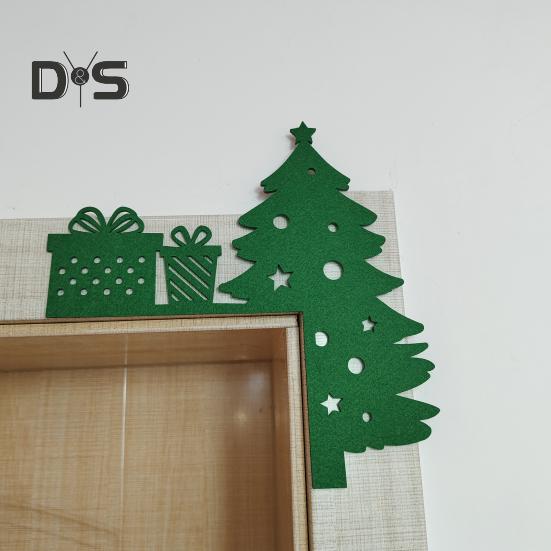 Christmas Door Topper Holiday Home Decor Felt Santa Snowman Reindeer Door Corner Frame Sign DIY Craft for Window Wall