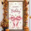 Birthday Banner Elegant Calligraphy Party Backdrop Birthday Background White Lace Pattern Festive Banner For Doorway