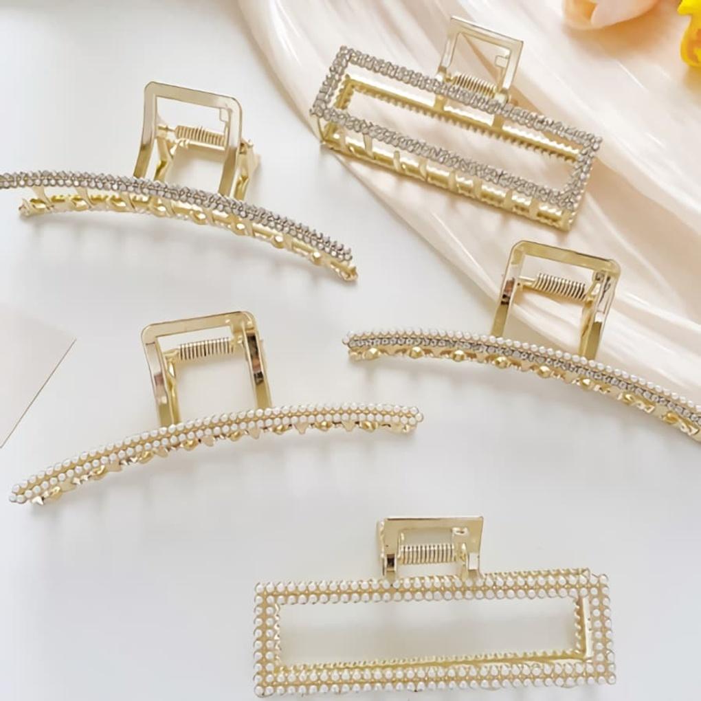 

Женская Заколка для Волос с Краем из Кубического Жемчуга Заколка для Волос Заколка Pearl Rectangle