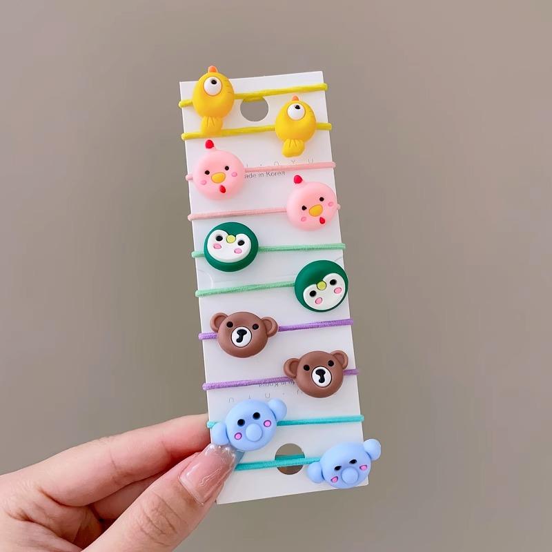 10-30PCS/Set, Cute Cartoon Animals, Hair Bands, Girls, Elastic Rubber Band, Headwear, Hair Accessories