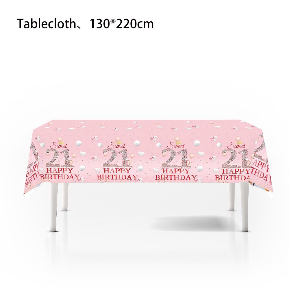 21st Birthday Themed Creative Party Decoration Disposable Tableware Set