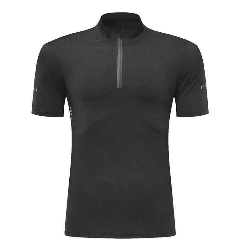 Men's Quick-Dry Half-Zip Fitness T-shirt - Summer Short Sleeve Running Top