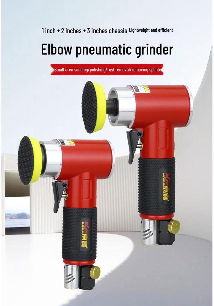 Gaobao Bent Shaft Pneumatic Sander & Polisher (2" & 3") - Air Powered Orbital Waxer & Grinder