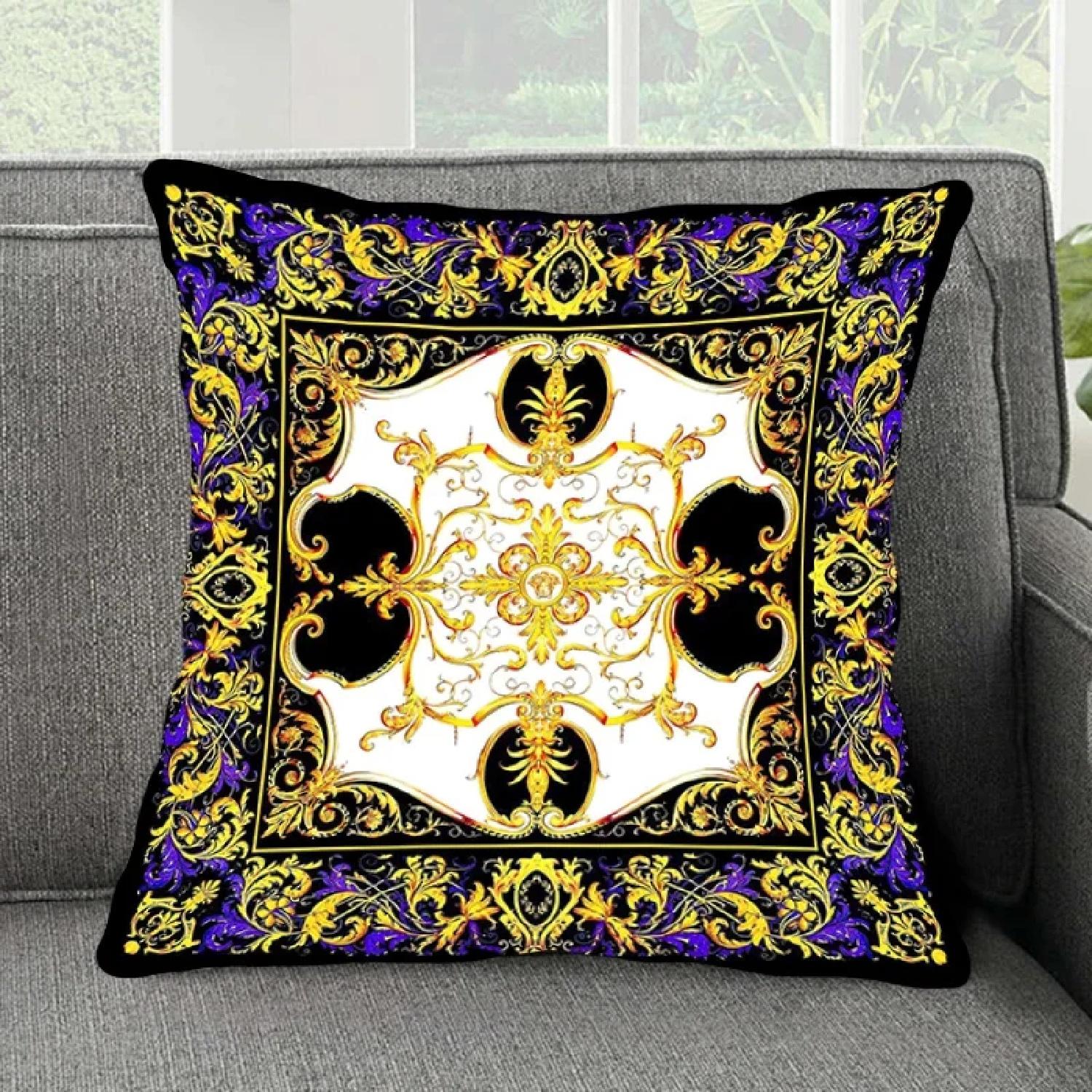 Funda de almohada cuadrada lujosa funda de cojín dormitorio sala de estar coche Oficina ocio moda marca funda de almohada,(2) 66x66cm