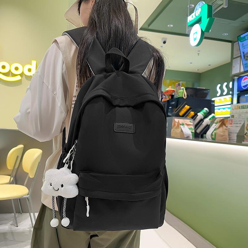 Schoolbag new female students junior high school students high school students large capacity college students backpack wind simple backpack computer