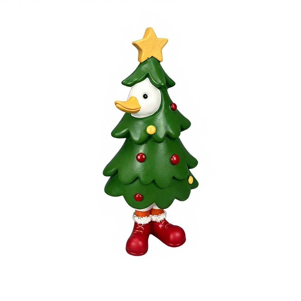 Exquisite Xmas Tabletop Ornament Durable Resin Animal Statue Christmas Duck Figurine  Office Desk