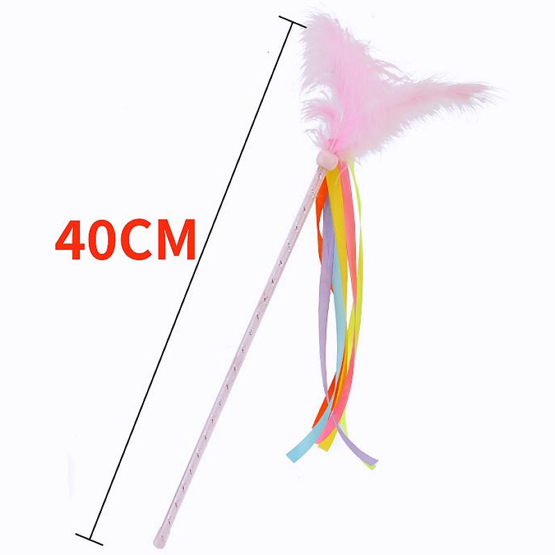 Cat Toys Feather Interactive Cat Toy Tassel Cats Teaser Feather Tassel Kitten Toys with Bell Long Handle Cats Toy Pet Supplies