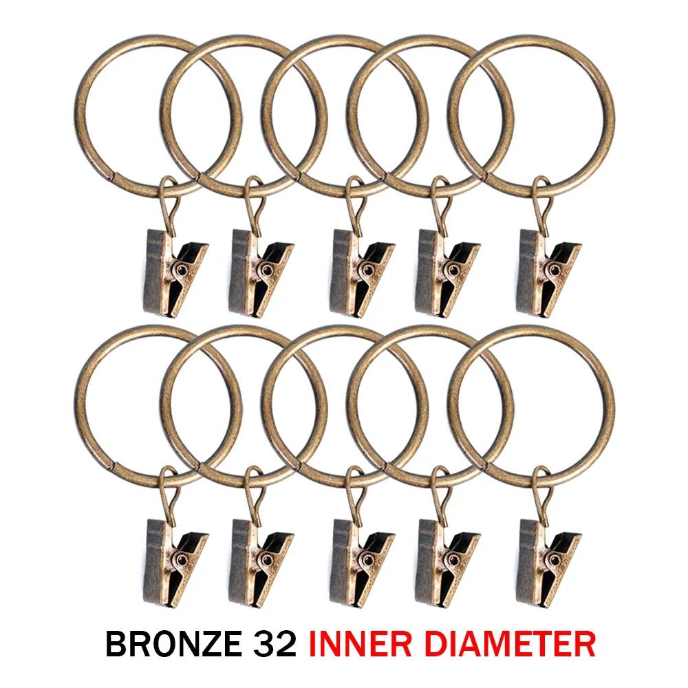 10 buc. Clipuri pentru inele pentru perdele, metal decorative, rezistente la rugină, draperii pentru fereastră, agățat cârlig inel pentru agățat pentru haine.