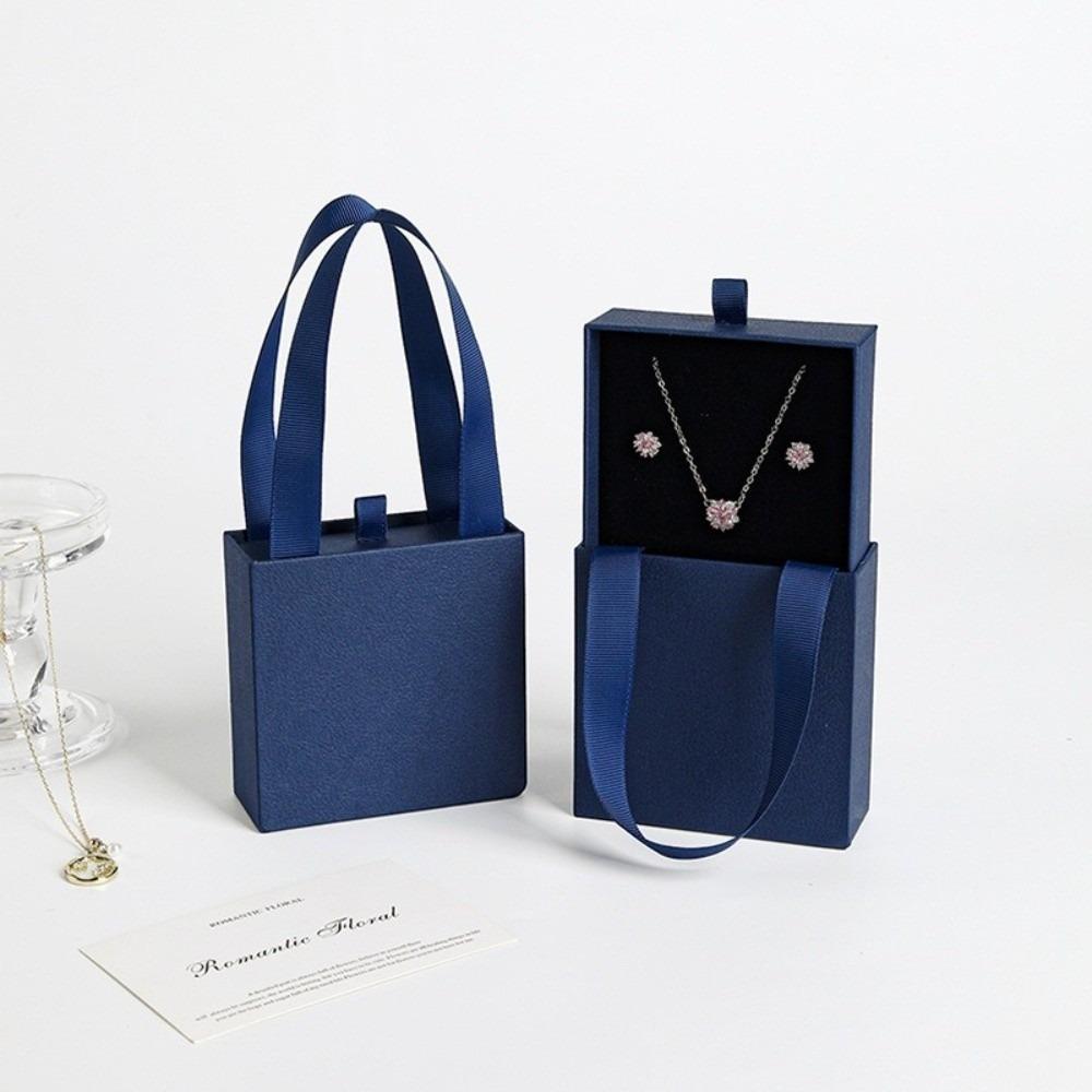 Paper Material Jewelry Storage Organizer Portable Design Paper Drawer Jewelry Box  For Wedding Gift