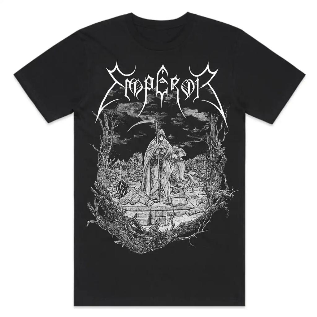 Norwegian Black Metal Rock Dark Band Cotton Tshirts Hip Hop 1991 Emperor Print Tee Men Women Retro Comfortable Loose Streetwear