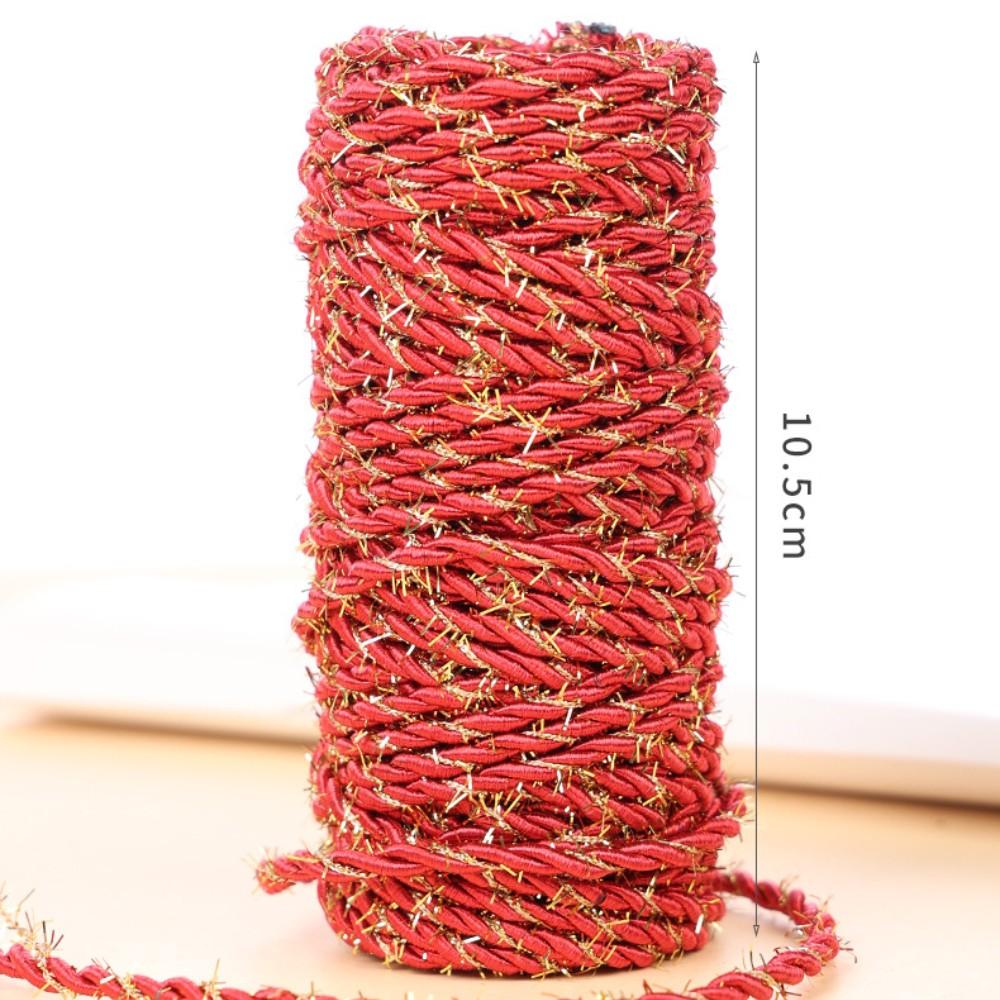 

2.5mmx15m Glitter Metallic Braided Cord - 2-Ply Sparkle Rope for Gift Wrapping, Jewelry Making, Clothing Accessories & Craft DIY 2.5mm красный