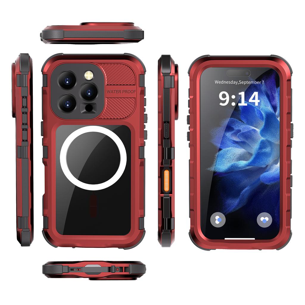SHELLBOX M Series For iPhone 16 Pro IP68 Waterproof Case Metal Diving Phone Cover Compatible with MagSafe