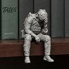 Talos 3D Printed Soldier Figurine Ornament, Sitting Tactical Statue, Funny Tired Sculpture for Table Shelf Edge Decor