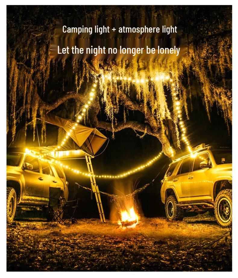 Stepless Dimming Multi-functional Camping Lantern with Pull-string Lights and Long Battery Life for Outdoor Tents