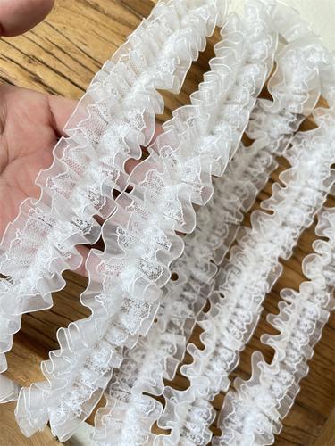 White Pleated Sewing Fabric For Handmade Material Clothing Needlework Accessories Dress Diy Crafts Supplies Lace Ribbon 2meters