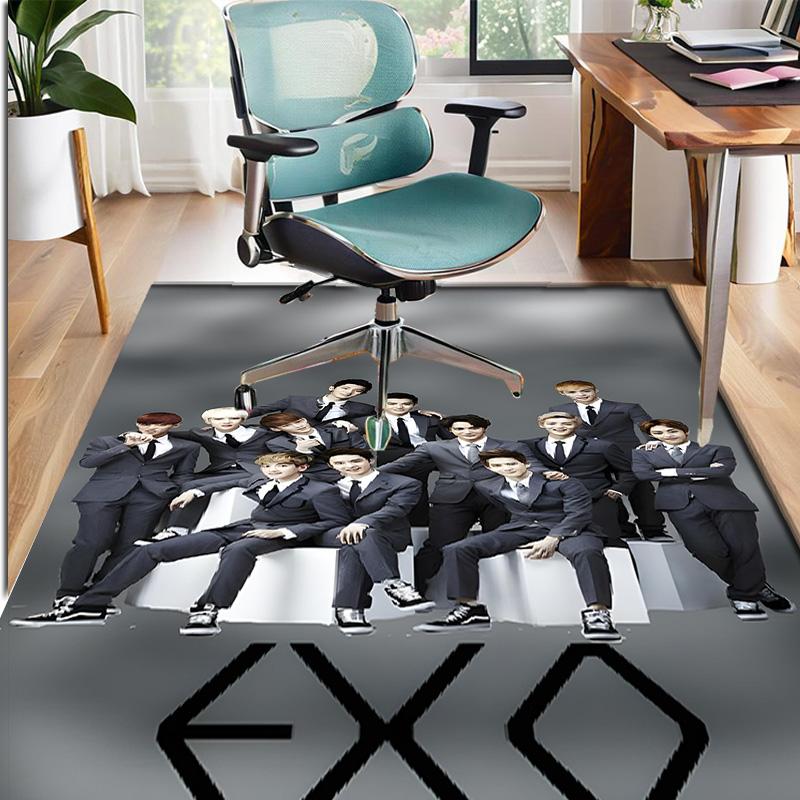 EXO Pattern Rug, Indoor/Outdoor Mat, for Picnic, Gameroom, Bedroom, Office, Living Room, Home Decor Carpet, Birthday Gift