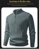 Autumn/Winter 2025 Men's Half-High Collar Knit Zipper Sweater - European American Fashion Pullover