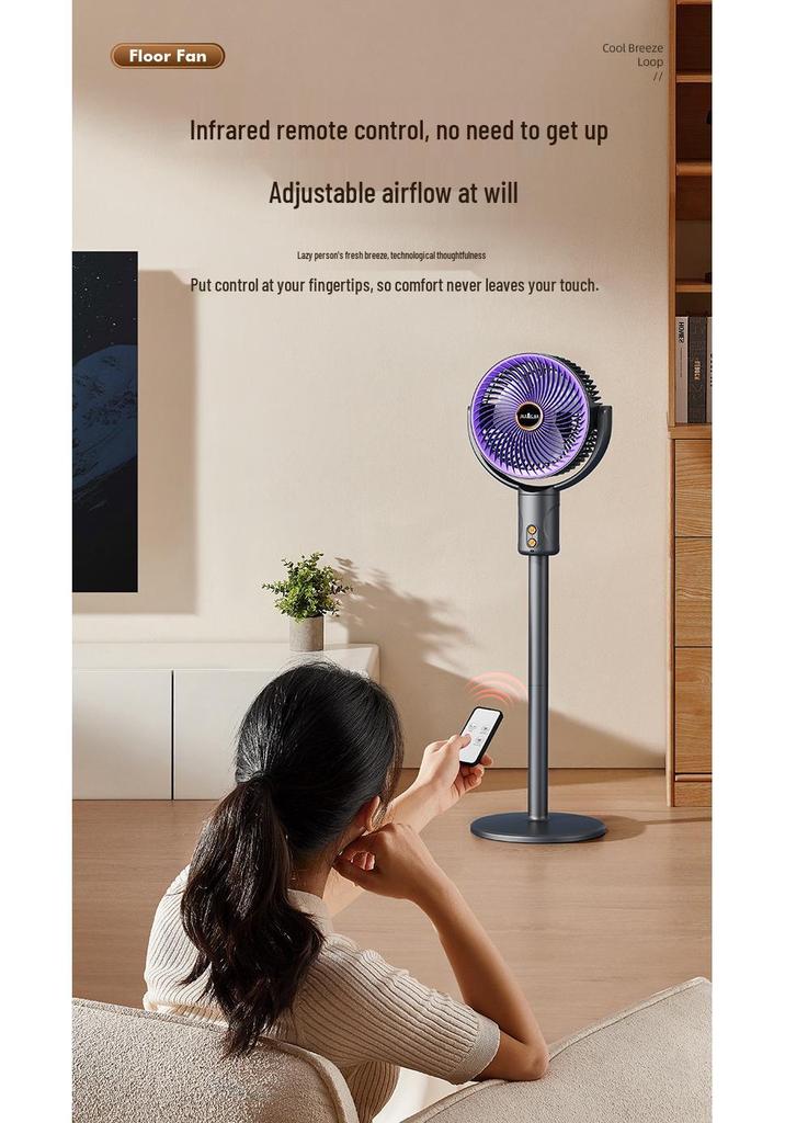 Retractable Vertical Oscillating Air Conditioner Fan with USB Charging and Remote Control for Home or Office