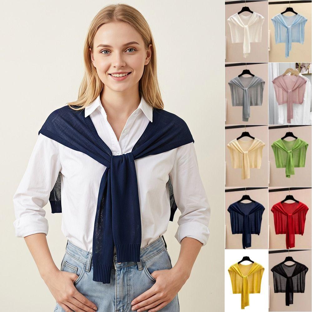 Thin Knitted Shawl Cloak Neck Wrap All-match Knitting Shawl Clothes Decoration