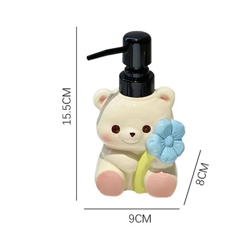 260ml soap dispenser  flower bear hand lotion bottle press type household shampoo bath gel bottle lotion sub bottle  bathroom